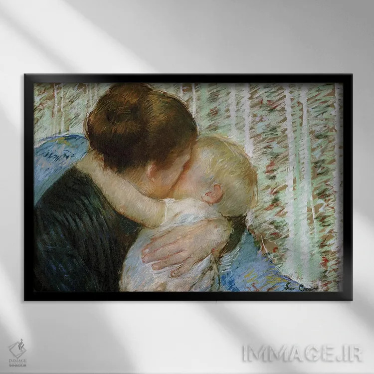 تابلو آغوش شببهخیر اثر مری استیونسون کاسات (نقاش آمریکایی) - نمای قابدار مشکی