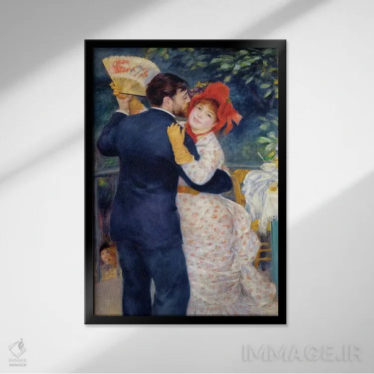 تابلو رقص در روستا، ۱۸۸۳ اثر پیر-اوگوست رنوار - نمای قابدار مشکی