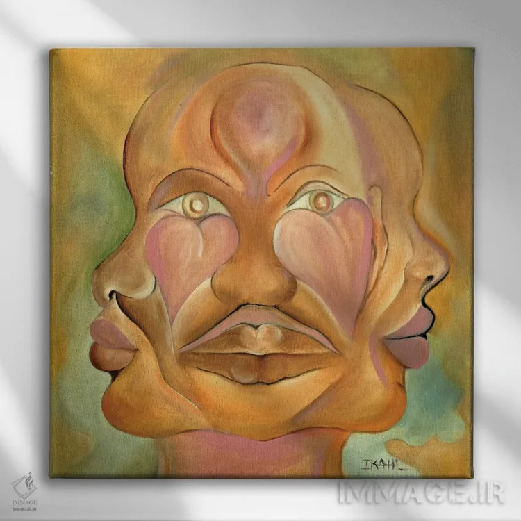 تابلو چهرههای آمیزش اثر آیکال بکفورد - نمای روبهرو روی دیوار