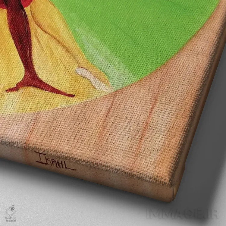 تابلو دایره رقص اثر آیکال بکفورد - نمای نزدیک بافت بوم