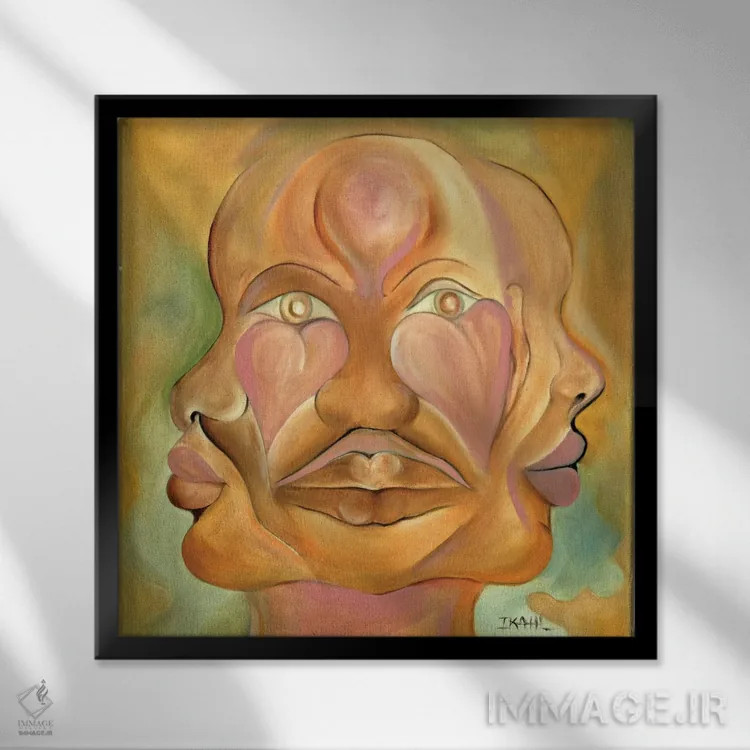 تابلو چهرههای آمیزش اثر آیکال بکفورد - نمای قابدار مشکی
