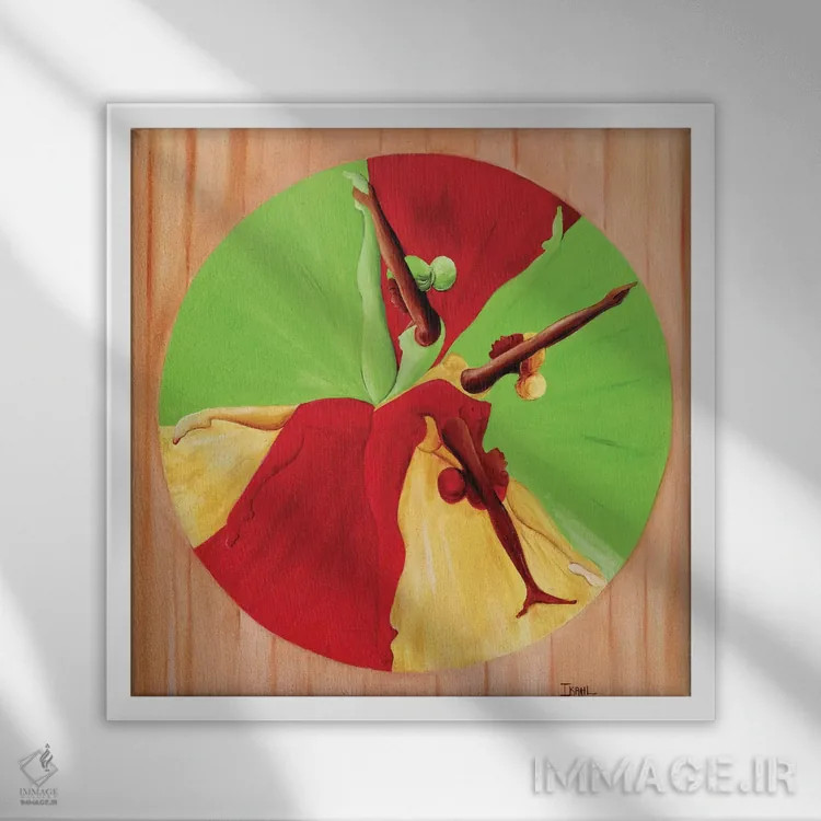 تابلو دایره رقص اثر آیکال بکفورد - نمای قابدار سفید