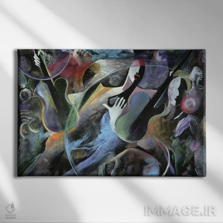 تابلو جَمزدن (بداههنوازی موسیقی) اثر آیکال بکفورد - نمای روبهرو روی دیوار