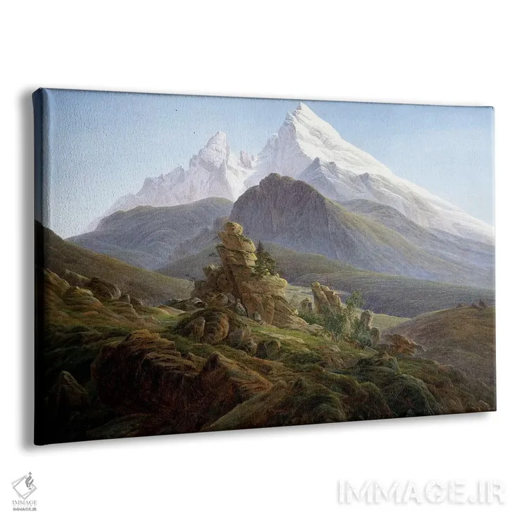 تابلو کوه واتزمن (آلمان) اثر کاسپار داوید فریدریش (نقاش رمانتیک آلمانی) - نمای پرسپکتیو محصول