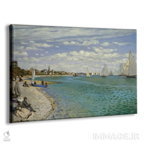 تابلو 1867,مسابقه قایقرانی در سنت-آدرس، ۱۸۶۷ اثر کلود مونه (نقاش معروف فرانسوی) - نمای پرسپکتیو محصول