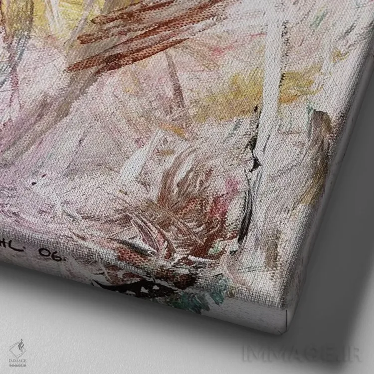 تابلو بدون عنوان اثر آیکال بکفورد - نمای نزدیک بافت بوم