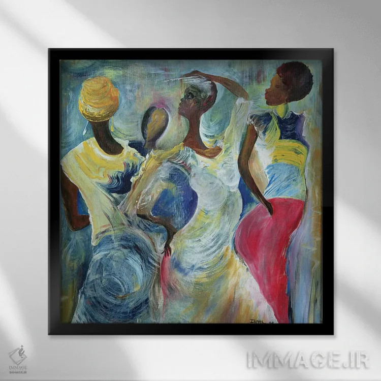 تابلو نمایش خواهری (یا عمل خواهری؛ وابسته به نمایش موزیکال) اثر آیکال بکفورد - نمای قابدار مشکی