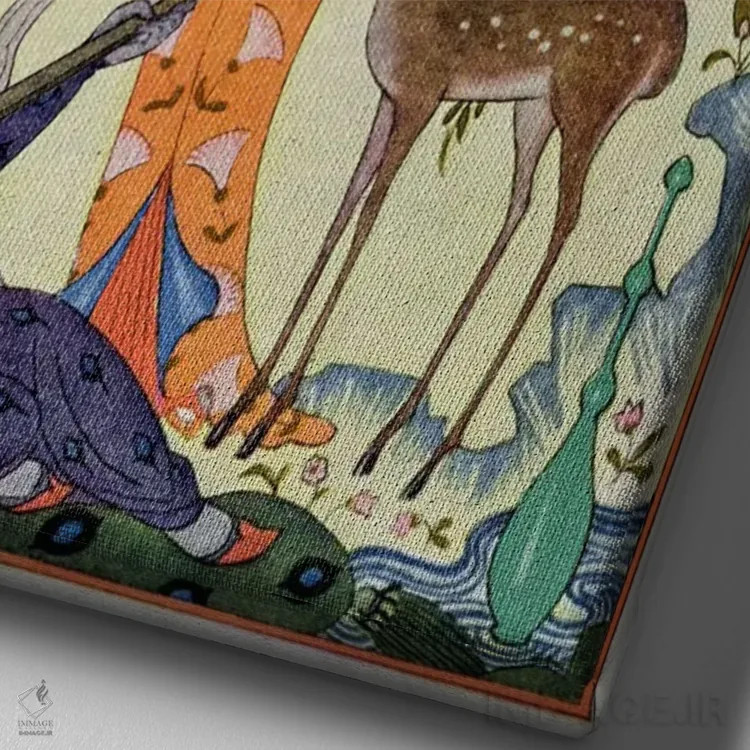 تابلو illustration from 'The Art of Perfume', pub. 1912 (pochoir print),ایران، تصویرسازی از "هنر عطرسازی"، چاپ ۱۹۱۲ (چاپ پوشر) اثر جورج باربیه (طراح و تصویرگر فرانسوی) - نمای نزدیک بافت بوم