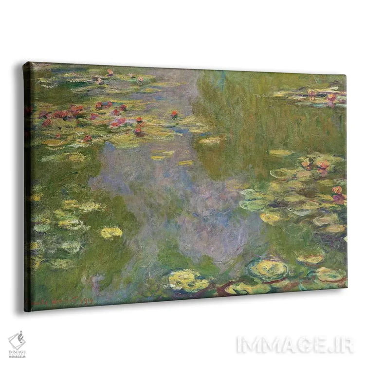تابلو 1919,نیلوفرهای آبی، ۱۹۱۹ اثر کلود مونه (نقاش معروف فرانسوی) - نمای پرسپکتیو محصول