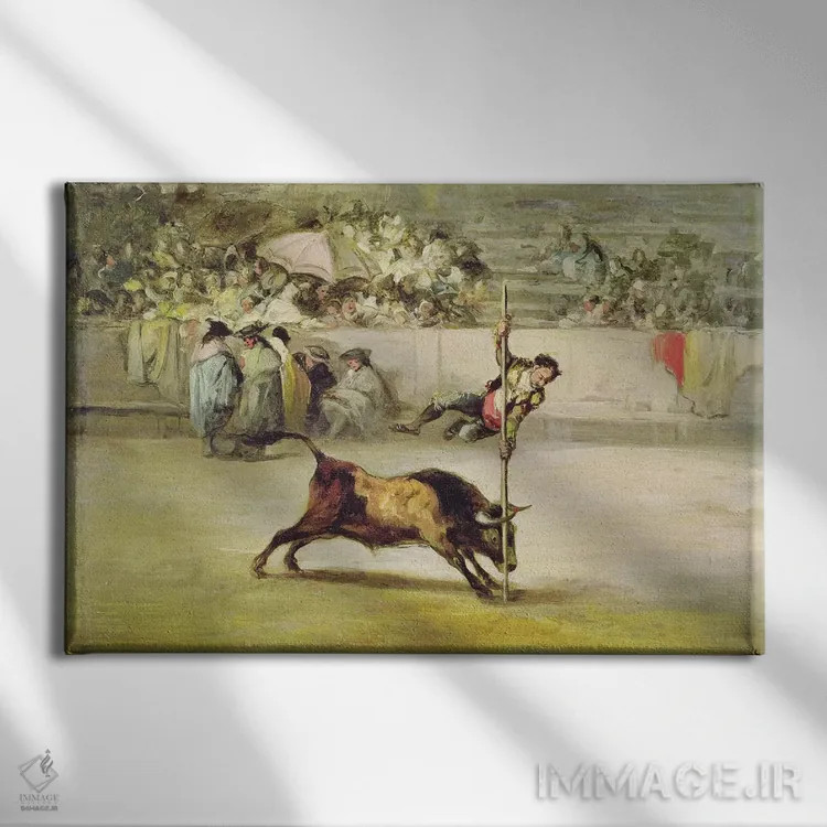 تابلو چابکی و جسارت خوانیتو آپینانی در میدان مادرید اثر فرانسیسکو گویا (نقاش و چاپگر اسپانیایی) - نمای روبهرو روی دیوار