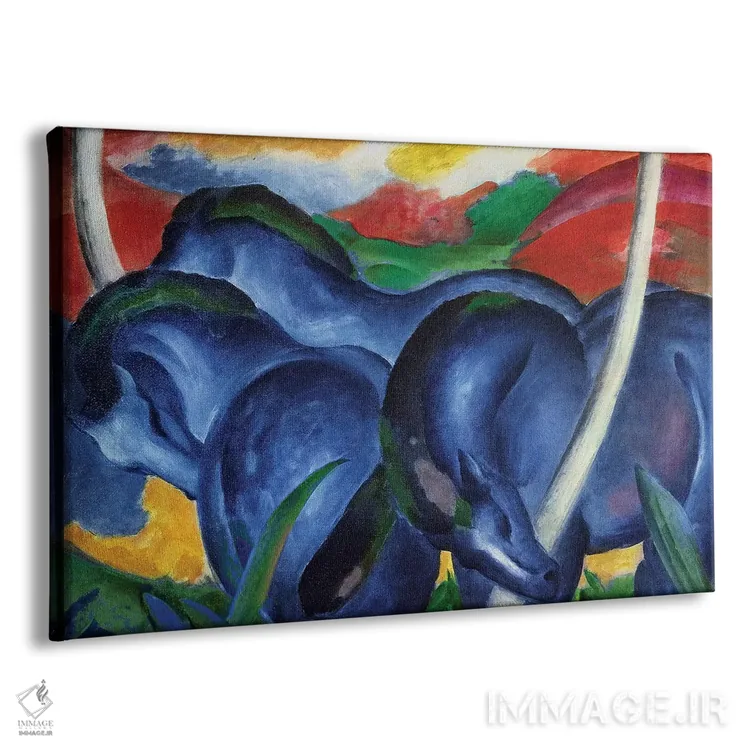 تابلو 1911,اسبان آبی بزرگ، ۱۹۱۱ اثر فرانتس مارک (نقاش اکسپرسیونیست آلمانی) - نمای پرسپکتیو محصول