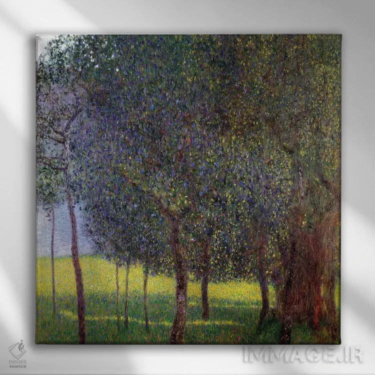 تابلو 1901,درختان میوه، ۱۹۰۱ اثر گوستاو کلیمت - نمای روبهرو روی دیوار