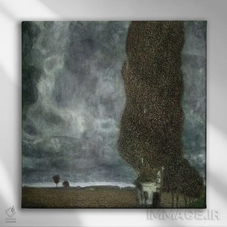 تابلو 1903,طوفان نزدیک شونده (صنوبر بزرگ دوم)، ۱۹۰۳ اثر گوستاو کلیمت - نمای روبهرو روی دیوار