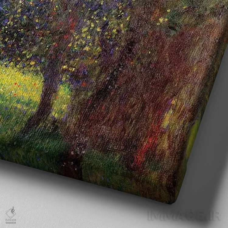 تابلو 1901,درختان میوه، ۱۹۰۱ اثر گوستاو کلیمت - نمای نزدیک بافت بوم