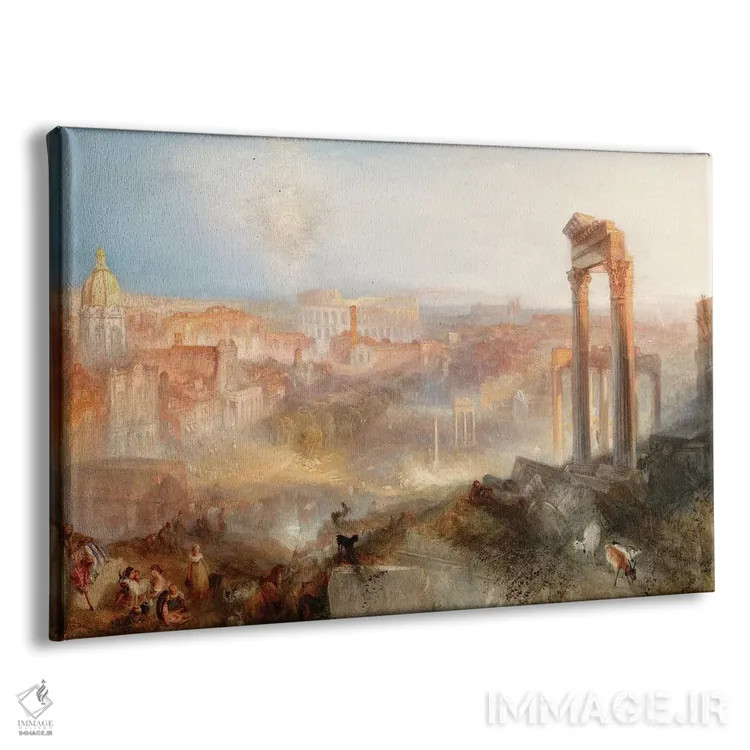 تابلو Campo Vaccino, 1839,رم مدرن، کامپو واکینو، ۱۸۳۹ اثر جی.ام.دبلیو. ترنر (نقاش بزرگ انگلیسی) - نمای پرسپکتیو محصول
