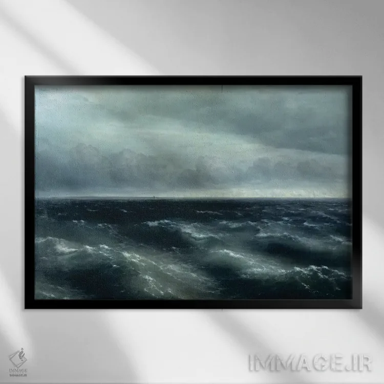 تابلو 1881,دریای سیاه، ۱۸۸۱ اثر ایوان آیوازوفسکی - نمای قابدار مشکی
