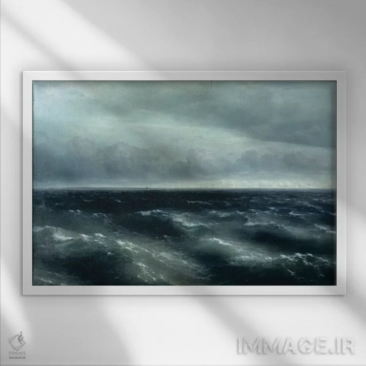 تابلو 1881,دریای سیاه، ۱۸۸۱ اثر ایوان آیوازوفسکی - نمای قابدار سفید