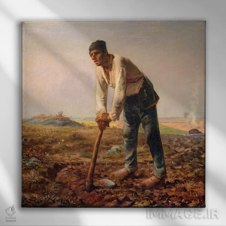 تابلو c,1860-62,مرد با بیل، حدود ۱۸۶۰–۶۲ اثر ژان فرانسوا میه - نمای روبهرو روی دیوار