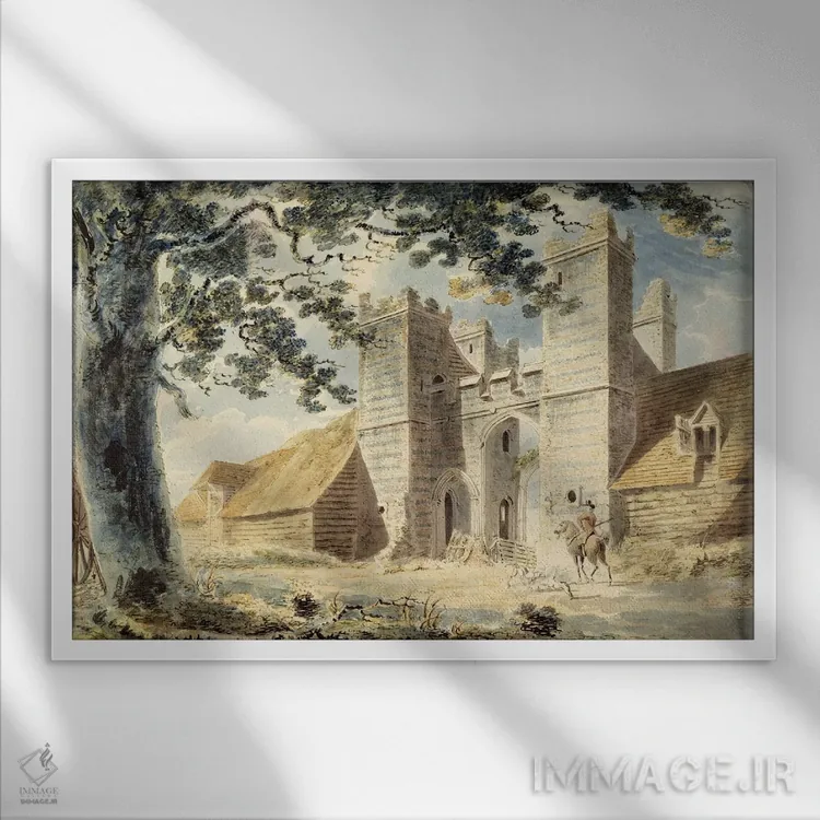 تابلو Margate, c.1791,کنگر فرنگی (Dent de Lion)، مارگیت، حدود ۱۷۹۱ اثر جی.ام.دبلیو. ترنر (نقاش بزرگ انگلیسی) - نمای قابدار سفید