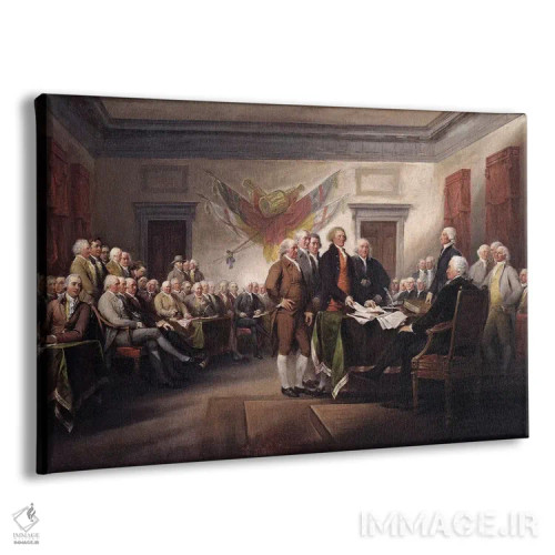 تابلو c.1817 (Yale University Art Gallery),اعلامیه استقلال، حدود ۱۸۱۷ (گالری هنری دانشگاه ییل) اثر جان ترامبول (نقاش تاریخنگار آمریکایی) - نمای پرسپکتیو محصول