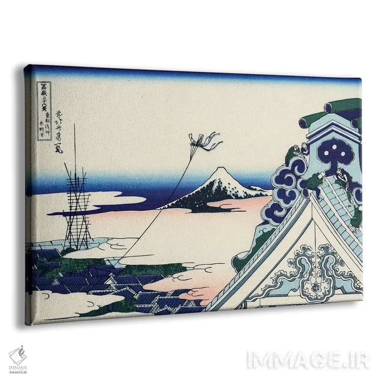 تابلو c.1830,معبد هونگانجی آساتسوکا در پایتخت شرقی، حدود ۱۸۳۰ اثر کاتسوشیکا هوکوسای (نقاش و هنرمند ژاپنی) - نمای پرسپکتیو محصول