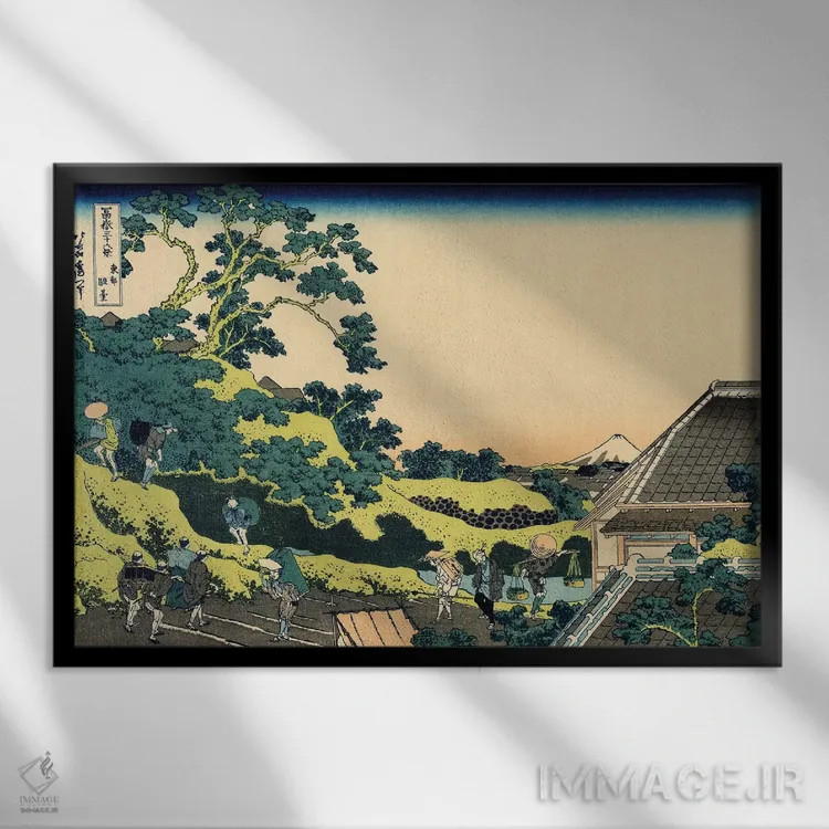 تابلو Edo, c.1830,فوجی از گردنه میشیما، ادو، حدود ۱۸۳۰ اثر کاتسوشیکا هوکوسای (نقاش و هنرمند ژاپنی) - نمای قابدار مشکی