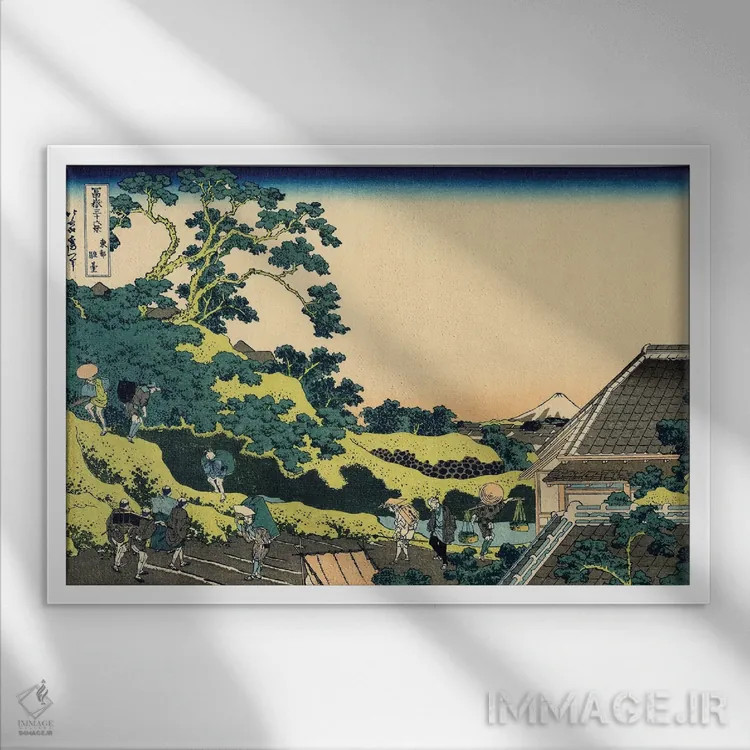تابلو Edo, c.1830,فوجی از گردنه میشیما، ادو، حدود ۱۸۳۰ اثر کاتسوشیکا هوکوسای (نقاش و هنرمند ژاپنی) - نمای قابدار سفید