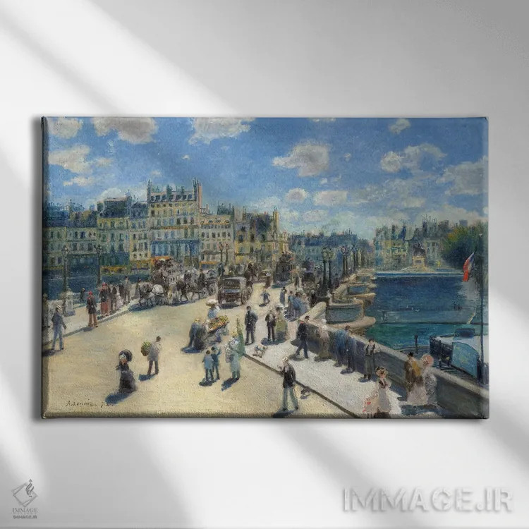 تابلو Paris, 1872,پل نوف، پاریس، ۱۸۷۲ اثر پیر-اوگوست رنوار - نمای روبهرو روی دیوار