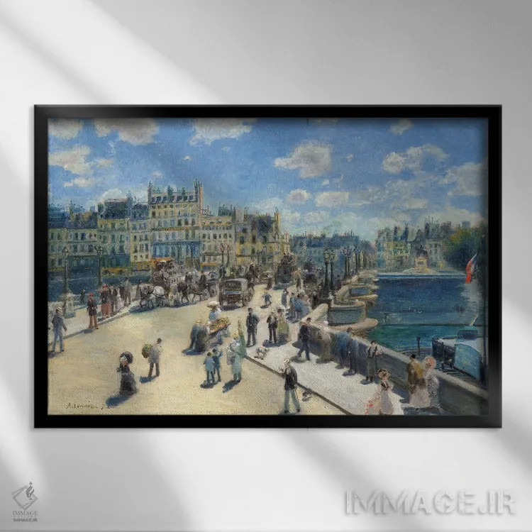 تابلو Paris, 1872,پل نوف، پاریس، ۱۸۷۲ اثر پیر-اوگوست رنوار - نمای قابدار مشکی