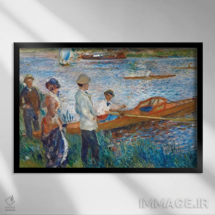 تابلو 1879,قایقرانان در شاتو، ۱۸۷۹ اثر پیر-اوگوست رنوار - نمای قابدار مشکی