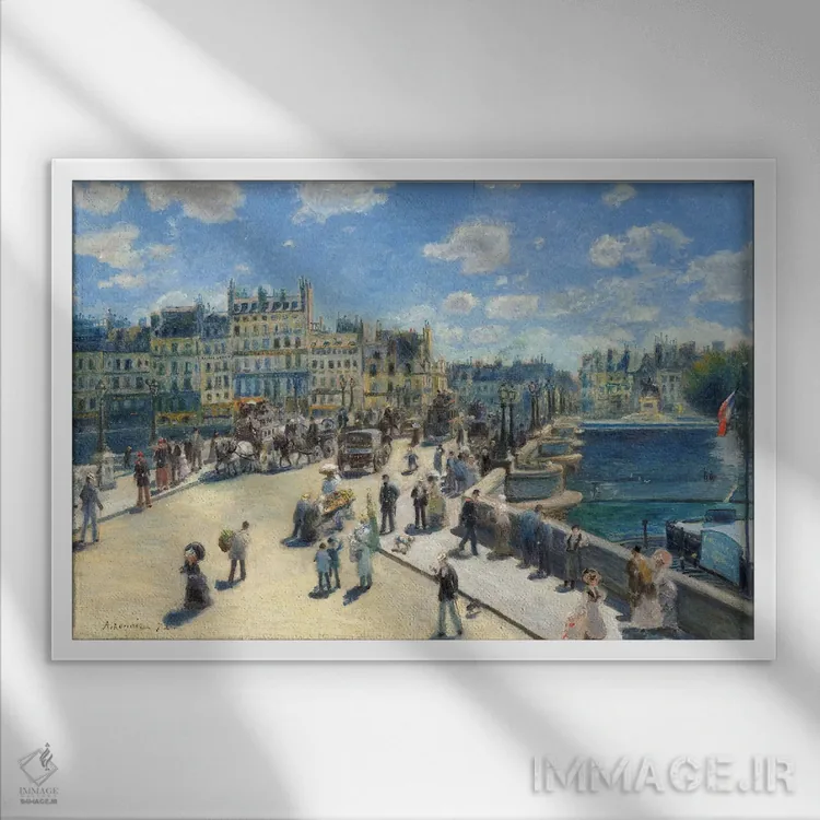 تابلو Paris, 1872,پل نوف، پاریس، ۱۸۷۲ اثر پیر-اوگوست رنوار - نمای قابدار سفید