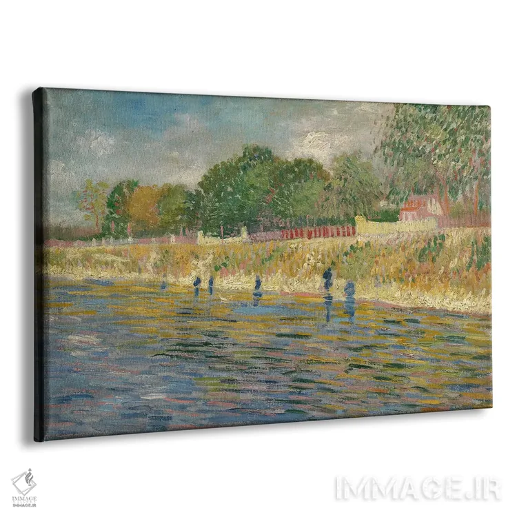 تابلو 1887,ساحل رود سن، ۱۸۸۷ اثر ونسان ون گوگ (نقاش مشهور هلندی پستامپرسیونیسم) - نمای پرسپکتیو محصول