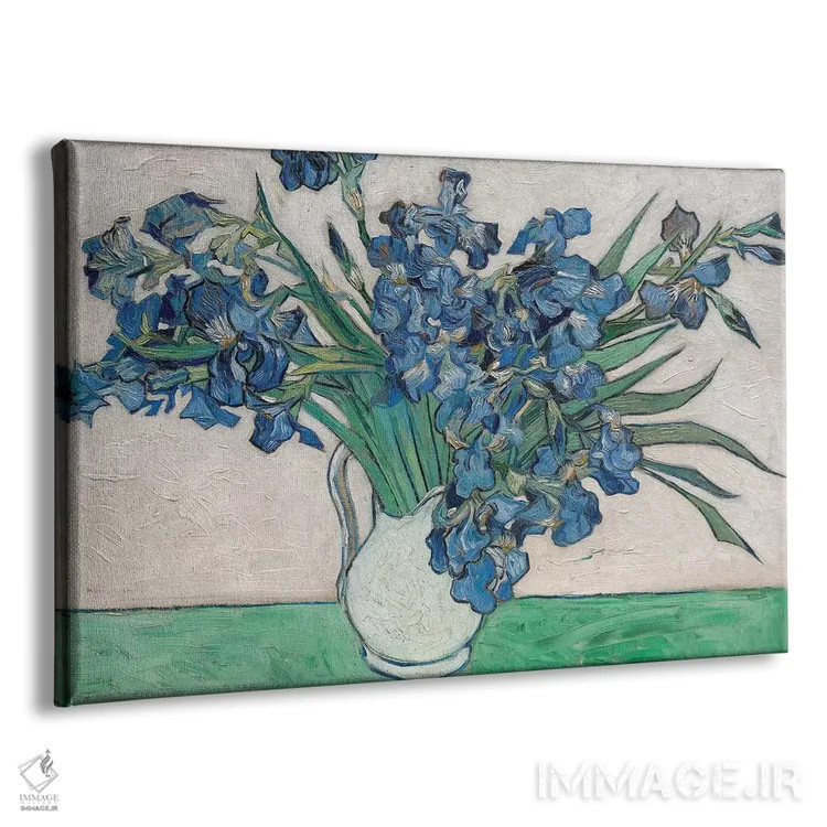 تابلو 1890,زنبقها، ۱۸۹۰ اثر ونسان ون گوگ (نقاش مشهور هلندی پستامپرسیونیسم) - نمای پرسپکتیو محصول