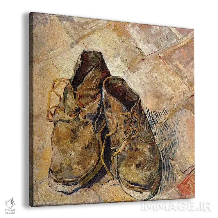 تابلو 1888,کفشها، ۱۸۸۸ اثر ونسان ون گوگ (نقاش مشهور هلندی پستامپرسیونیسم) - نمای پرسپکتیو محصول