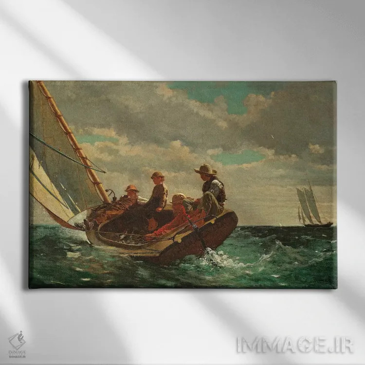 تابلو 1873-76,نسیم خوش (باد مناسب)، ۱۸۷۳–۷۶ اثر وینسلو هومر - نمای روبهرو روی دیوار