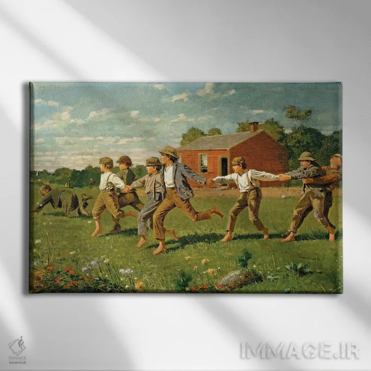 تابلو 1872 (Metropolitan Museum Of Art, NYC),شلاق بازی، ۱۸۷۲ (موزه متروپولیتن نیویورک) اثر وینسلو هومر - نمای روبهرو روی دیوار