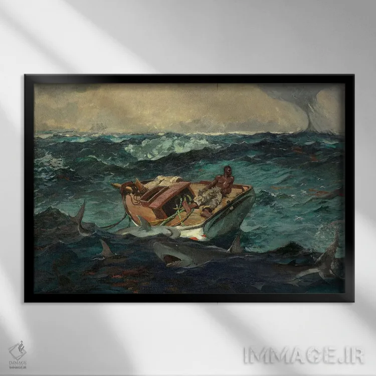 تابلو 1899,جریان خلیج، ۱۸۹۹ اثر وینسلو هومر - نمای قابدار مشکی