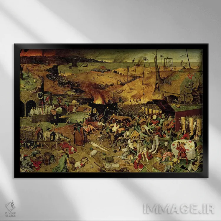 تابلو c.1562,پیروزی مرگ، حدود ۱۵۶۲ اثر پییتر بروگل پدر (نقاش هلندی) - نمای قابدار مشکی