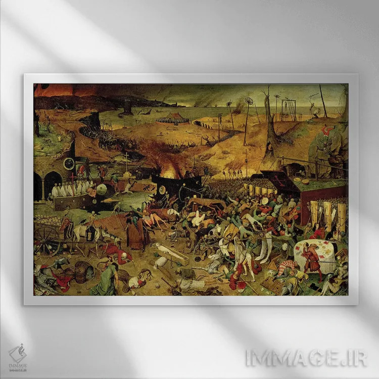 تابلو c.1562,پیروزی مرگ، حدود ۱۵۶۲ اثر پییتر بروگل پدر (نقاش هلندی) - نمای قابدار سفید