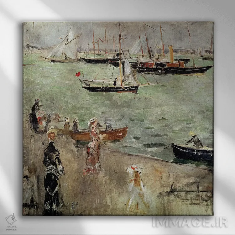 تابلو جزیره وایت، ۱۸۷۵ (انگلستان) اثر برته موریسو (نقاش فرانسوی امپرسیونیست) - نمای روبهرو روی دیوار