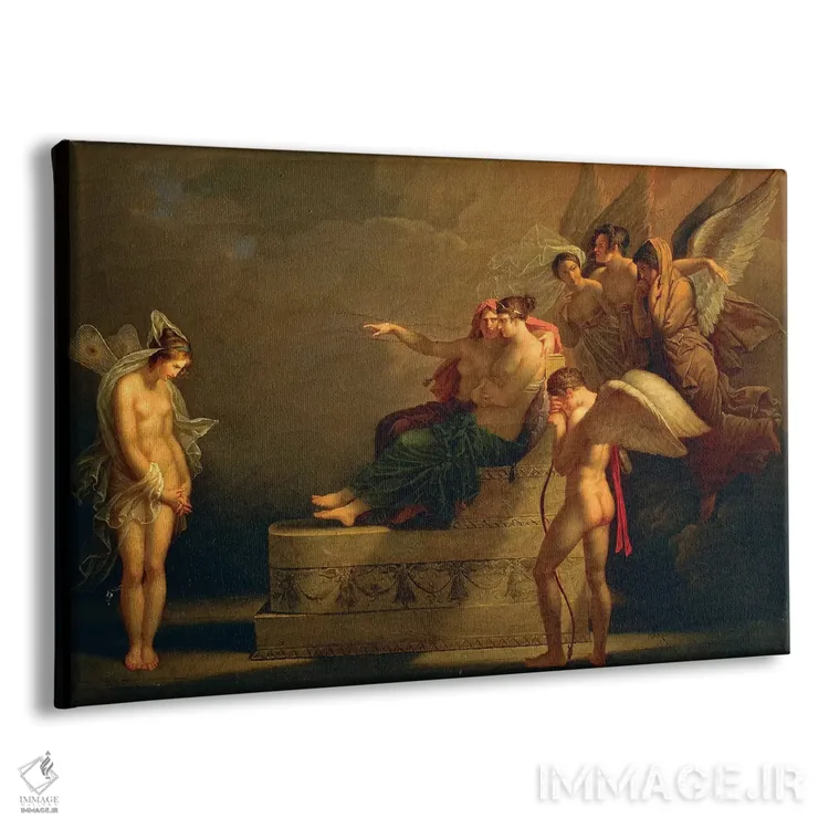 تابلو افسانه کوپید و سایکی اثر آنجلیکا کافمن (نقاش قرن هجدهم) - نمای پرسپکتیو محصول