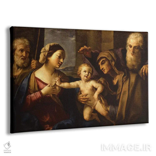 تابلو خانوادهٔ مقدس (مسیحیت) اثر الیزابتتا سیـرانی (نقاش ایتالیایی) - نمای پرسپکتیو محصول