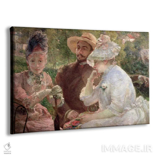 تابلو در تراس در سور، ۱۸۸۰ اثر ماری براکمون (نقاش فرانسوی) - نمای پرسپکتیو محصول