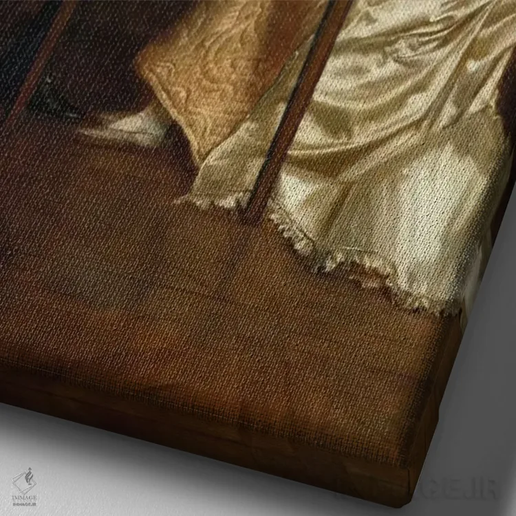 تابلو یک بازی شطرنج اثر جورج گودوین کیلبرن - نمای نزدیک بافت بوم