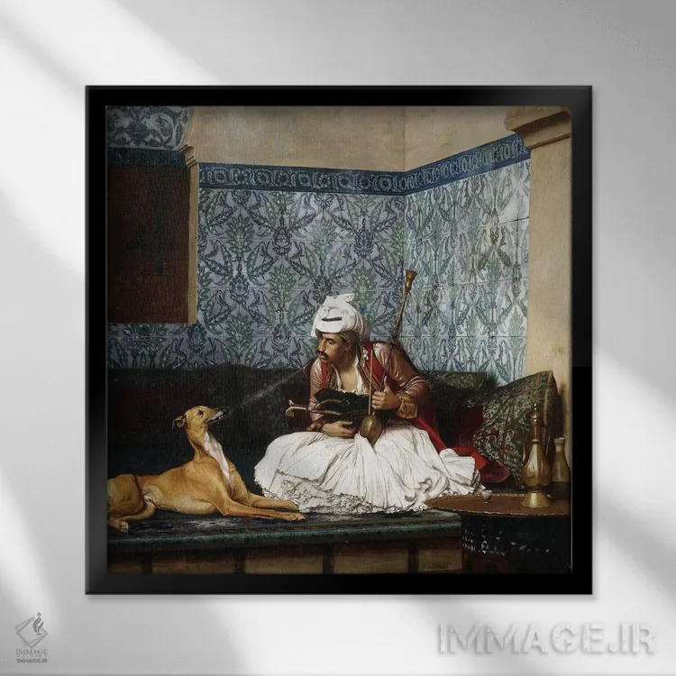 تابلو فقط کمی سرگرمی اثر ژان لئون ژروم (نقاش فرانسوی) - نمای قابدار مشکی