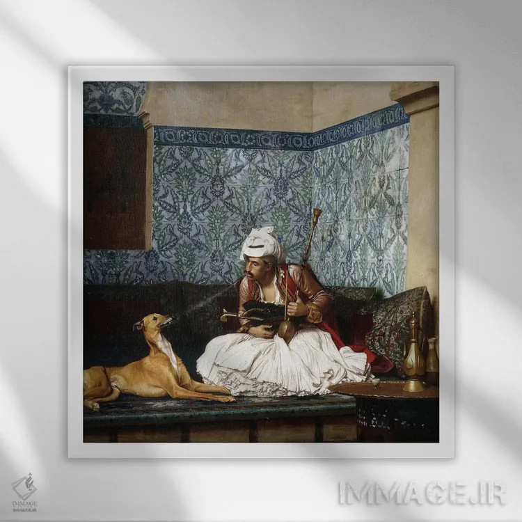 تابلو فقط کمی سرگرمی اثر ژان لئون ژروم (نقاش فرانسوی) - نمای قابدار سفید