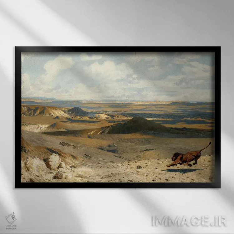 تابلو تعقیب، ۱۸۸۹ اثر ژان لئون ژروم (نقاش فرانسوی) - نمای قابدار مشکی
