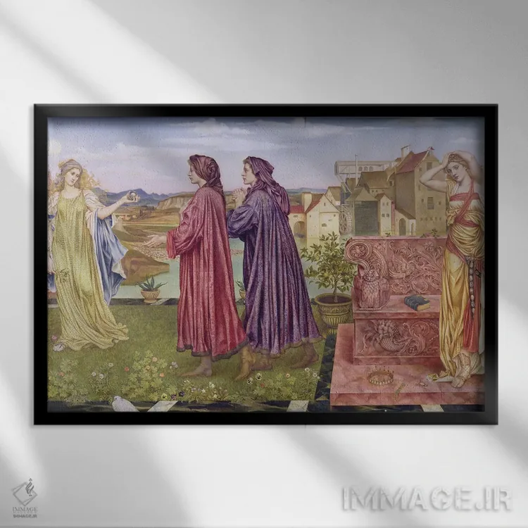 تابلو باغ فرصت، ۱۸۹۲ اثر اولین دو مورگان (نقاش انگلیسی) - نمای قابدار مشکی