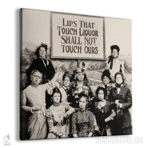 تابلو اعضای انجمن ضدسالن در حال نگه داشتن پلاکارد اثر عکاس آمریکایی (عنوان عمومی) - نمای پرسپکتیو محصول