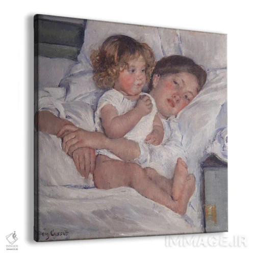 تابلو صبحانه در رختخواب، ۱۸۹۷ اثر مری استیونسون کاسات (نقاش آمریکایی) - نمای پرسپکتیو محصول